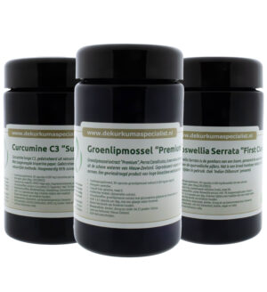 Boswellia Curcumine Groenlipmossel flacons